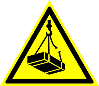 W06 опасно! возможно падение груза (пленка, 700х700 мм) - Знаки безопасности - Знаки и таблички для строительных площадок - магазин "Охрана труда и Техника безопасности"