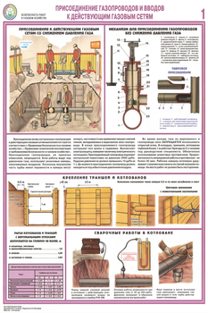 ПС22 Безопасность работ в газовом хозяйстве (бумага, А2, 4 листа) - Плакаты - Газоопасные работы - магазин "Охрана труда и Техника безопасности"